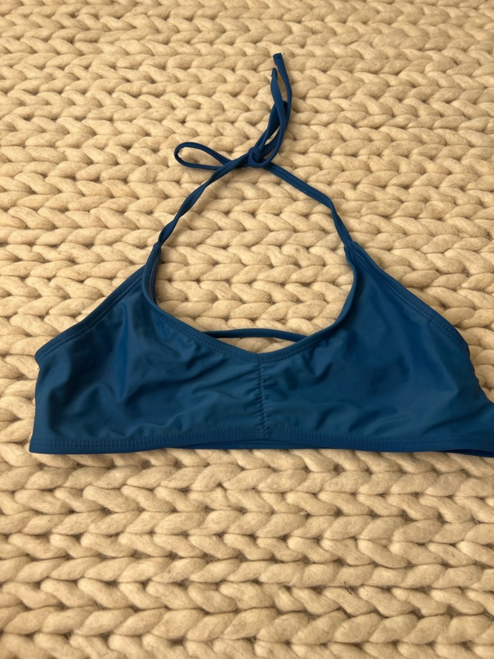 Sleek Teal Halter Bikini Top